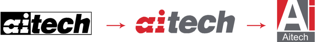 Aitech logos throughtout the years